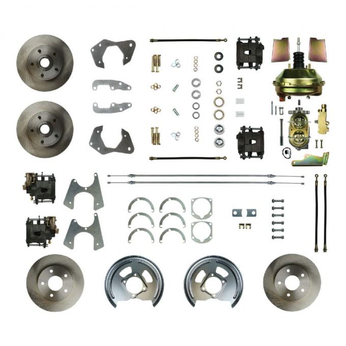 Right Stuff 1965-68 Chevrolet Impala, 9" Booster, Power 4-Wheel Disc Brake Conversion Kit FSC654DCC