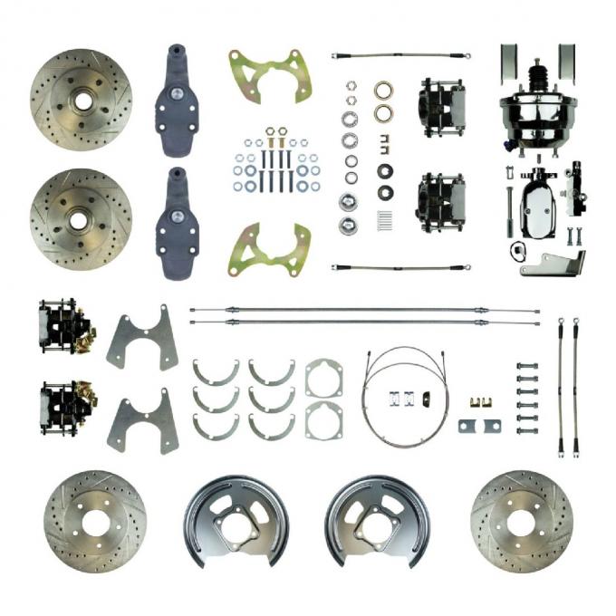 Right Stuff 1958 Impala, 2" Drop, 9" Booster, 4-Wheel Power Disc Brake Conversion Kit FSC584DCDSX