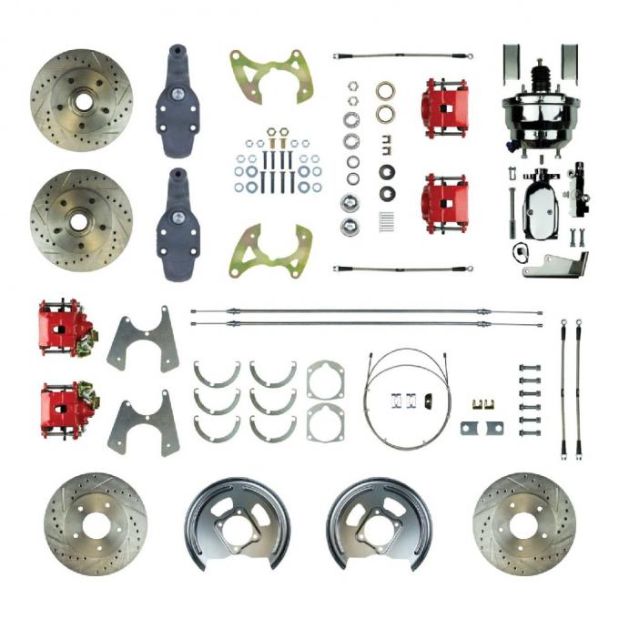 Right Stuff 1958 Impala, 2" Drop, 9" Booster, 4-Wheel Power Disc Brake Conversion Kit FSC584DCDZX