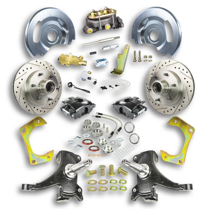 Right Stuff 63-70 GM Truck & Suburban, 2" Drop, Std Front Disc Kit Blk Calipers TSD6316DB