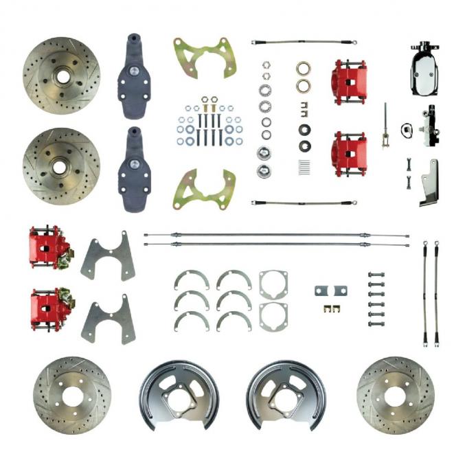 Right Stuff 1965-68 Chevrolet Impala, 2" drop, Manual 4-Wheel Disc Brake Conversion Kit FSC654SDDZX