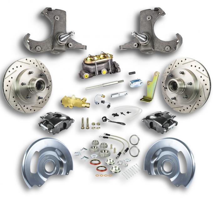 Right Stuff 1960-62 Chevrolet/GMC Truck & Suburban, Manual Front Disc Brake Kit Blk Calipers TSD6016B