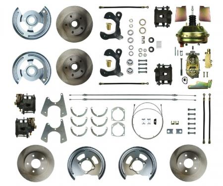 1955-1957 Chevrolet Front Disc Brake Conversion Kit - Drilled & Slotted Rotors