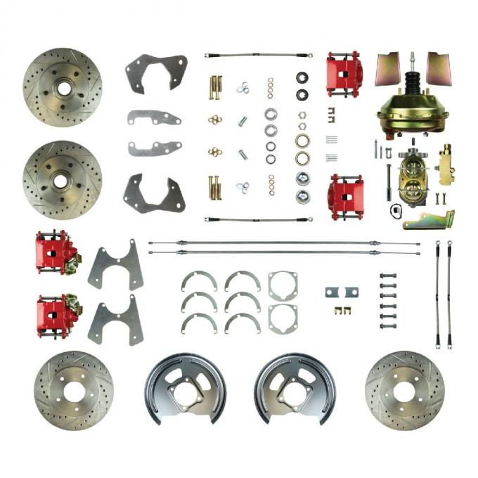 Right Stuff 1965-68 Chevrolet Impala, 9" Booster, Power 4-Wheel Disc Brake Conversion Kit FSC654DCCZ