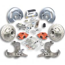 Right Stuff 63-70 Chevy/GMC Truck/Suburban, Std Front Disc Kit Red Calipers Chrome Upper TSD6316ZX