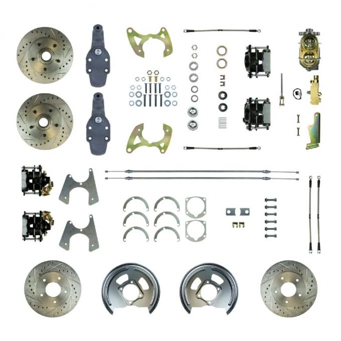 Right Stuff 1965-68 Chevrolet Impala, 2" drop, Manual 4-Wheel Disc Brake Conversion Kit FSC654SDDS