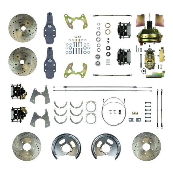 Right Stuff 1958-64 Impala, 2" Drop, 9" Booster, Power 4-Wheel Disc Brake Conversion Kit FSC594DCDS