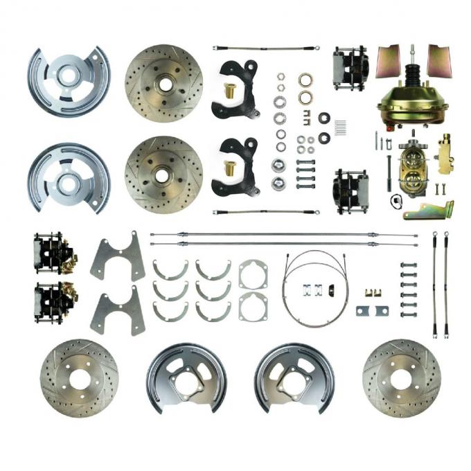 Right Stuff 1958-64 Chevrolet Impala, 9" Booster, Power 4-Wheel Disc Brake Conversion Kit FSC594DCCS