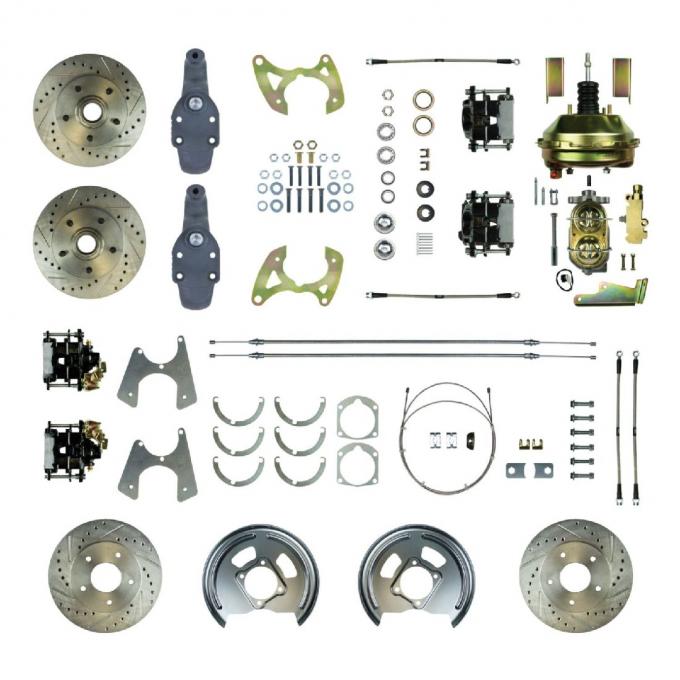 Right Stuff 1958 Impala, 2" Drop, 9" Booster, 4-Wheel Power Disc Brake Conversion Kit FSC584DCDS