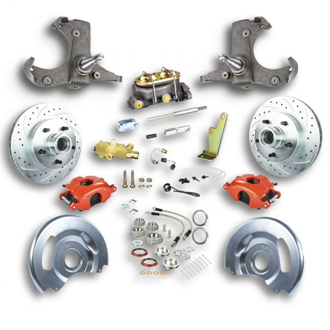 Right Stuff 1960-62 Chevrolet/GMC Truck & Suburban, Manual Front Disc Brake Kit Red Calipers TSD6015Z