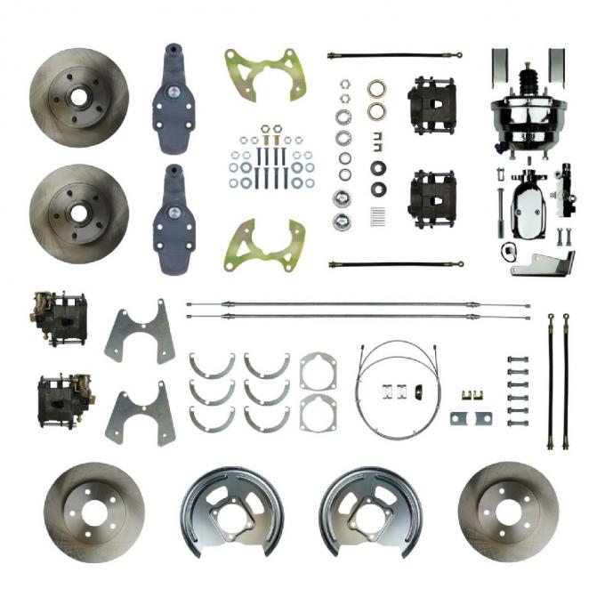 Right Stuff 1958 Impala, 2" Drop, 9" Booster, 4-Wheel Power Disc Brake Conversion Kit FSC584DCDX
