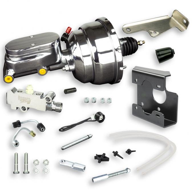 Right Stuff 67-72 GM & GMC C/K Truck, 8" Chrome Booster Master Combination Kit Disc/Disc J86810572