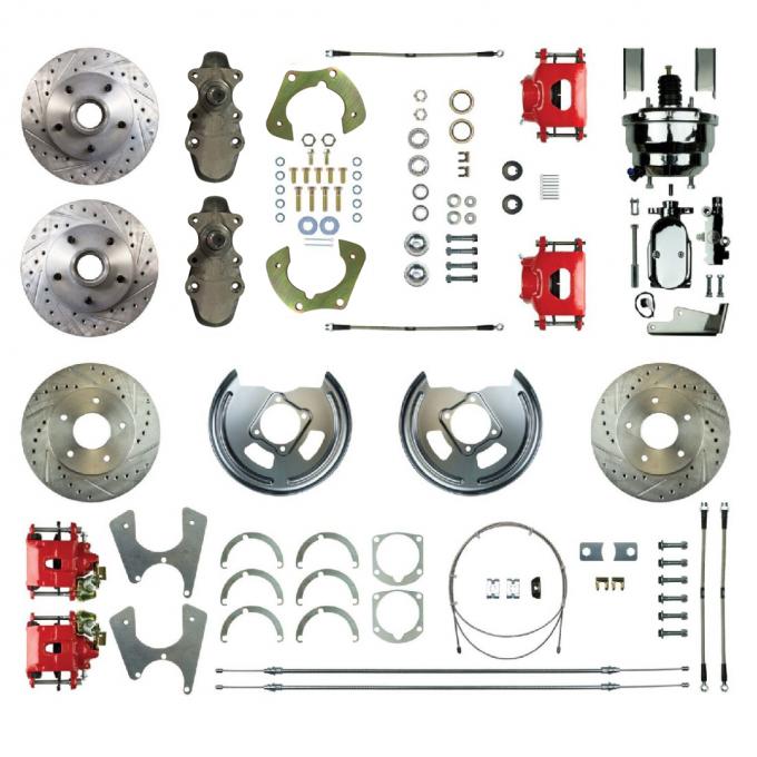 Right Stuff 55-57 Chevrolet BelAir, Power 9" Booster 2" Drop 4-Wheel Disc Brake Conversion FSC554DCDZX