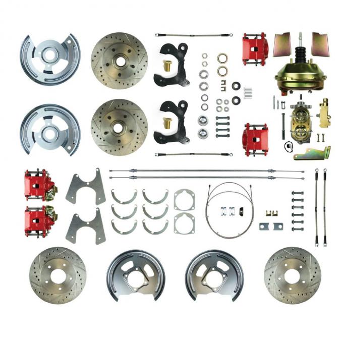 Right Stuff 1958-64 Chevrolet Impala, 9" Booster, Power 4-Wheel Disc Brake Conversion Kit FSC594DCCZ