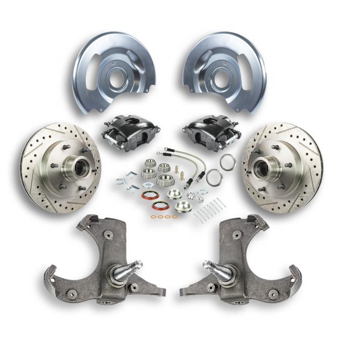 Right Stuff 1960-62 GM Truck/Sub, 2WD, "At The Wheel" Disc Brake Blk Calipers 6x5.5 TWK6016B