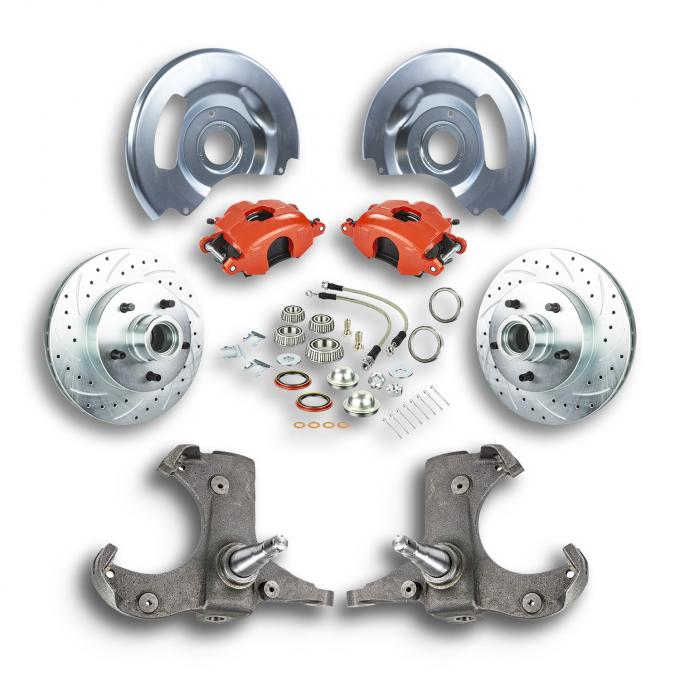 Right Stuff 1960-62 GM Truck/Suburban, 2WD, "At The Wheel" Disc Conversion Kit, Red Calipers TWK6015Z