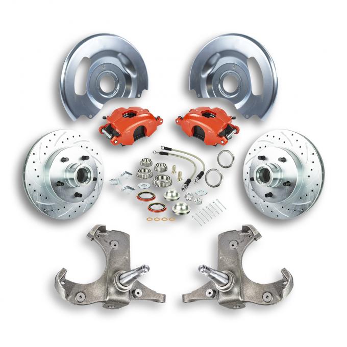 Right Stuff 1963-70 GM Truck/Suburban, 2WD, "At The Wheel" Disc Conversion Kit Red Calipers TWK6315Z