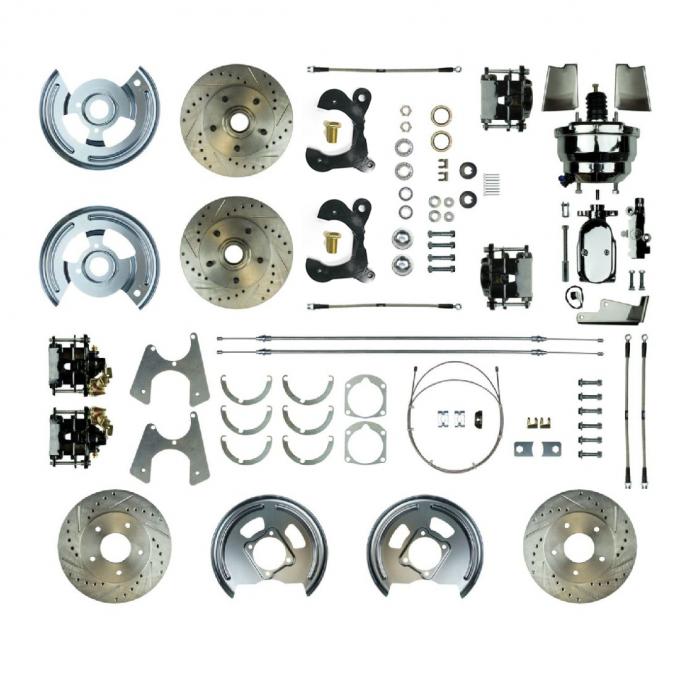 Right Stuff 1958-64 Chevrolet Impala, 8" Booster, Power 4-Wheel Disc Brake Conversion Kit FSC594DCCSX