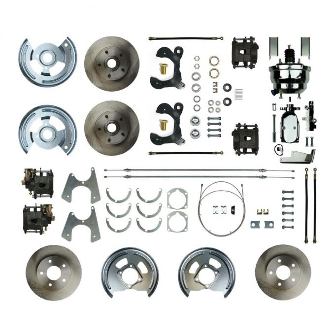 Right Stuff 1958 Impala, 2" Drop, 8" Booster, 4-Wheel Power Disc Brake Conversion Kit FSC584DCCX