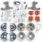 Right Stuff 63-70 Chevy/GMC Truck/Suburban, Std 4-Wheel Brake Kit Red Calipers Chrome Upper TSD6346ZX