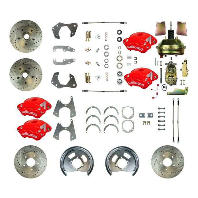 Right Stuff 1965-68 Impala, 9"Booster, Performance 4-Wheel Power Disc Brake Conversion Kit FSC664DCCZ