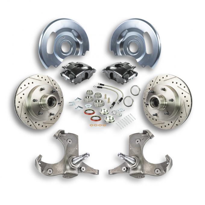 Right Stuff 1963-70 GM Truck/Suburban, 2WD, "At The Wheel" Disc conversion Kit Blk Calipers TWK6316B