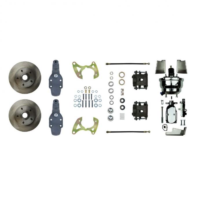 Right Stuff 65-70 Impala, 2" Drop, 8" Chrome Booster, Power Front Disc Brake Conversion Kit FSC65DCDX