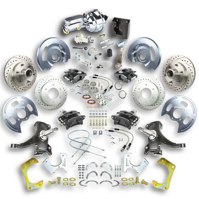 Right Stuff 2" Drop Best of Show 4 Wheel Power Disc Brake Conversion Kit TDC6756DBX
