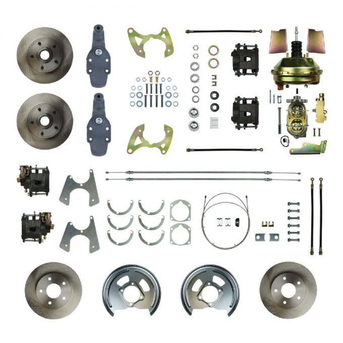 Right Stuff 1958-64 Impala, 2" Drop, 9" Booster, Power 4-Wheel Disc Brake Conversion Kit FSC594DCD