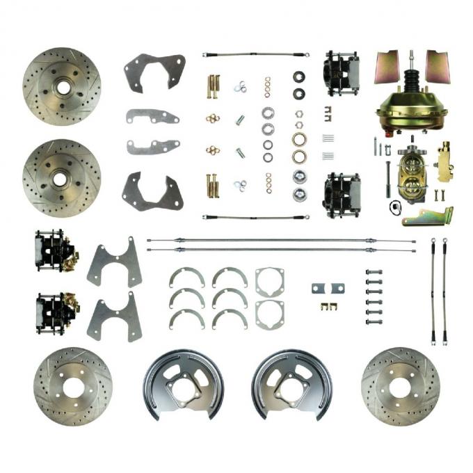 Right Stuff 1965-68 Chevrolet Impala, 9" Booster, Power 4-Wheel Disc Brake Conversion Kit FSC654DCCS