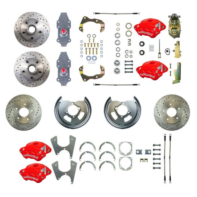 Right Stuff 1955-64 Chevrolet Bel Air, 2" Drop, 4-Wheel Manual Disc Brake Conversion Kit FSC564SDDZ