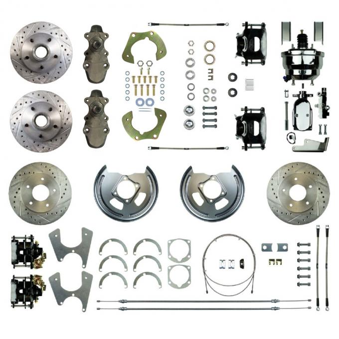 Right Stuff 55-57 Chevrolet BelAir, Power 9" Booster 2" Drop 4-Wheel Disc Brake Conversion FSC554DCDSX