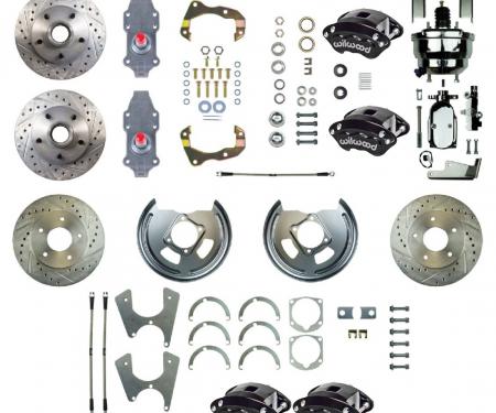 Right Stuff 1955-58 Bel Air, 9" Booster, 2" Drop, 4-Wheel Power Disc Brake Conversion Kit FSC564DCDSX