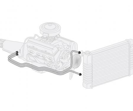 Right Stuff 1970-72 Monte Carlo W/THM350, Pre-Bent Stainless Steel Trans Cooler Line MTC7003S