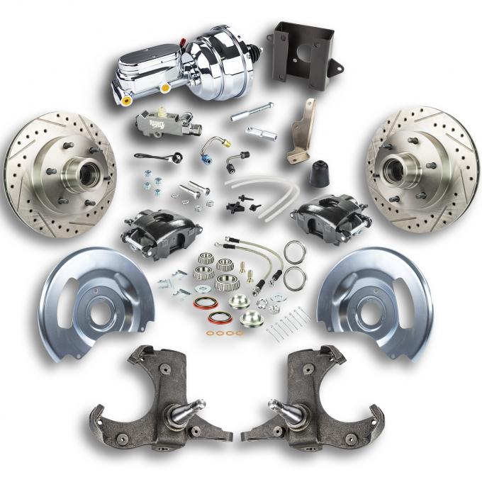 Right Stuff 1960-62 Chevy/GMC Truck/Sub, Pwr Disc Kit w/ Black Calipers Chrome Upper, 6 lug TDC6016BX
