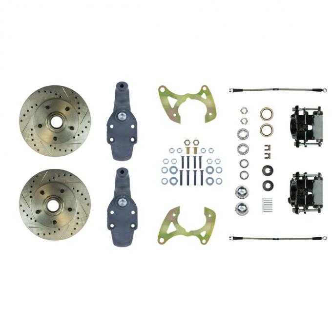 Right Stuff 1965-68 Impala/Bel Air, 2" Drop, "At The Wheel" Front Disc Brake Conversion Kit FSC65WKDS