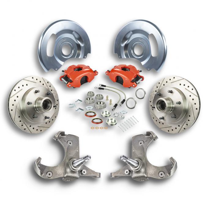 Right Stuff 1963-70 GM Truck/Suburban, 2WD, "At The Wheel" Disc conversion Kit Red Calipers TWK6316Z