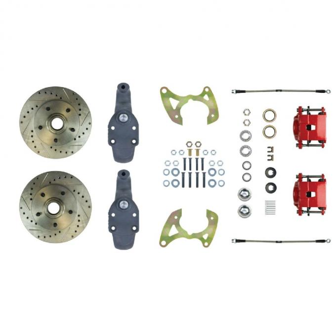 Right Stuff 1965-68 Impala/Bel Air, 2" Drop, "At The Wheel" Front Disc Brake Conversion Kit FSC65WKDZ
