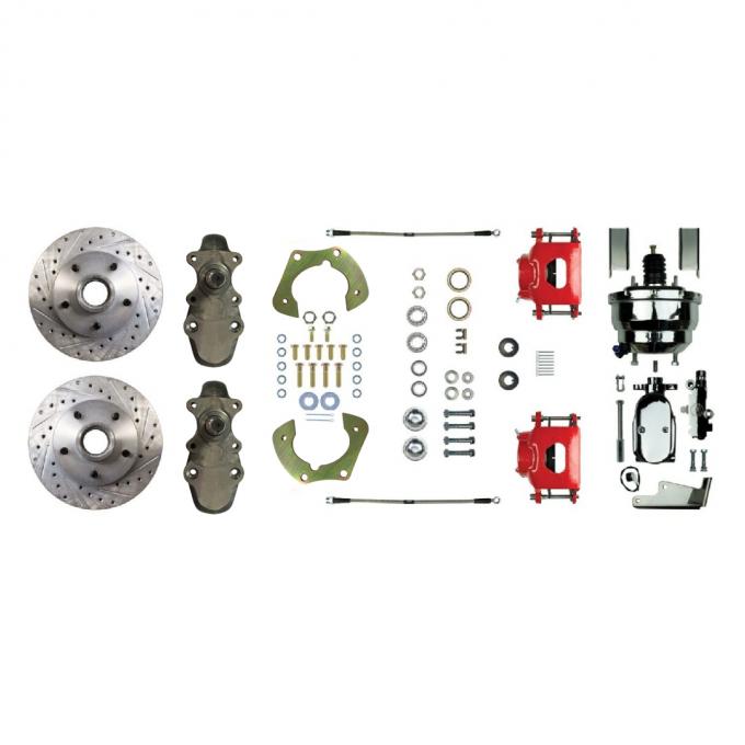 Right Stuff 1955-57 Chevrolet Bel Air, 8" Booster 2" Drop Power Front Disc Brake Conversion FSC55DCDZX