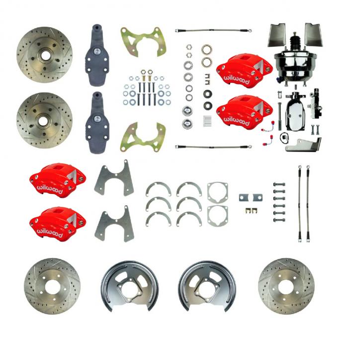 Right Stuff 1965-68 Impala, 2"Drop, 8"Booster, Performance 4-Wheel Disc Brake Conversion Kit FSC664DCDZX