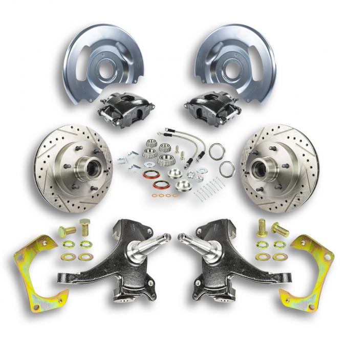 Right Stuff 1960-62 GM Truck/Sub, 2WD, 2" Drop At The Wheel Disc Brake Blk Calipers 6x5.5 TWK6016DB
