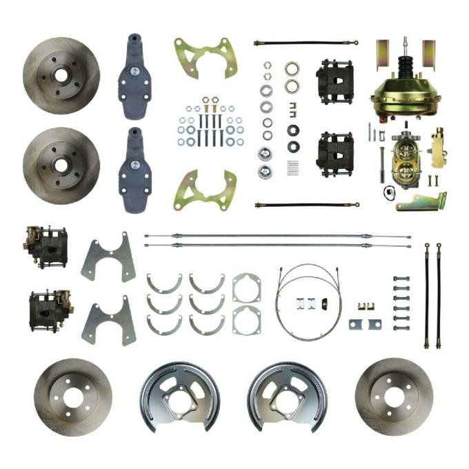 Right Stuff 1958 Impala, 2" Drop, 9" Booster, 4-Wheel Power Disc Brake Conversion Kit FSC584DCD