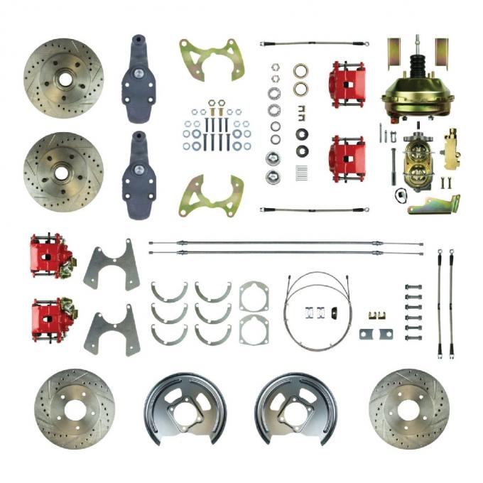 Right Stuff 1958 Impala, 2" Drop, 9" Booster, 4-Wheel Power Disc Brake Conversion Kit FSC584DCDZ