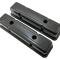 CFR Performance Steel Tall Valve Covers Baffled Fits 1958-1986 Small Block Chevy SBC 283-400 1-Hole / 2-Hole Screw-in - Black HZ-9515-PBK