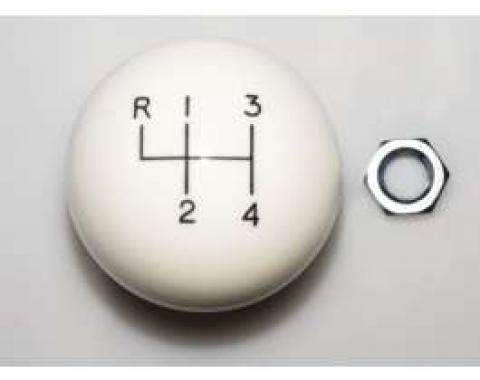 Camaro Shifter Knob, 4-Speed Transmission, White, For Cars With Hurst Shifters, 1967-1981