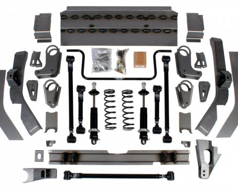 Detroit Speed QUADRALink Suspension Kit 1962-67 Chevy II Double Adj Shocks w/Remote Canister 041707-R