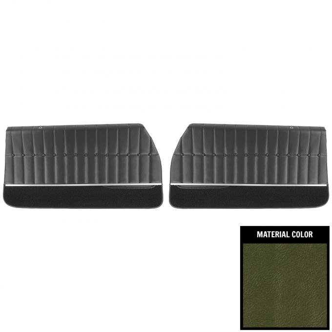 PUI Interiors 1971-72 Chevrolet Monte Carlo Pre-Assembled Dark Green Front Door Panels 71MD25-P