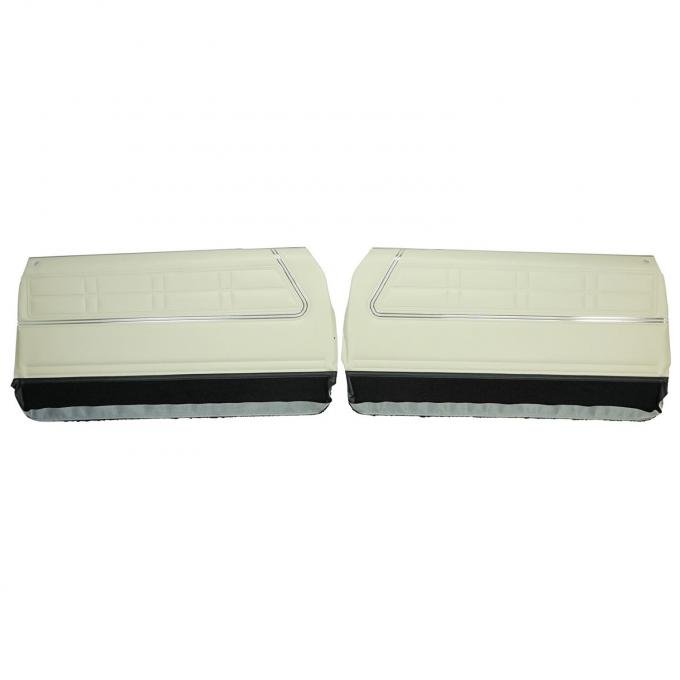 PUI Interiors 1967 Chevrolet Impala Pre-Assembled Off-White/Black Front Door Panels 67BD40-P