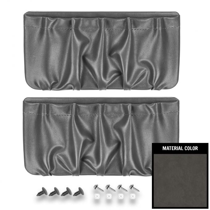 PUI Interiors 1977-1979 GM Truck/Blazer/Jimmy/Suburban Gray Vinyl Door Panel Map Pockets 77TDMP02