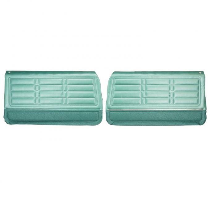 PUI Interiors 1966 Chevrolet Impala SS Pre-Assembled 2 Tone Aqua Front Door Panels 66BD05-P